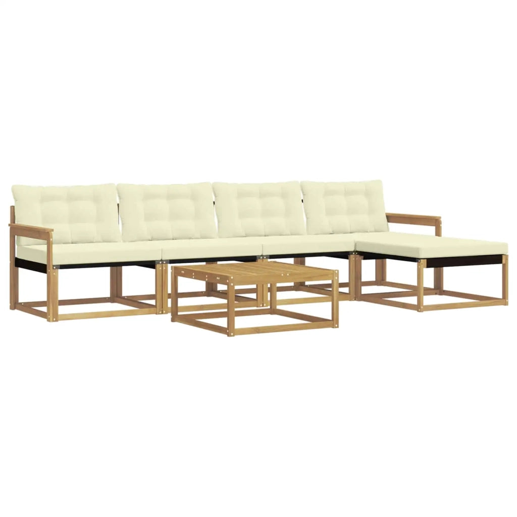 Set di divani da esterno 6 pz Bianco e Crema 3388604