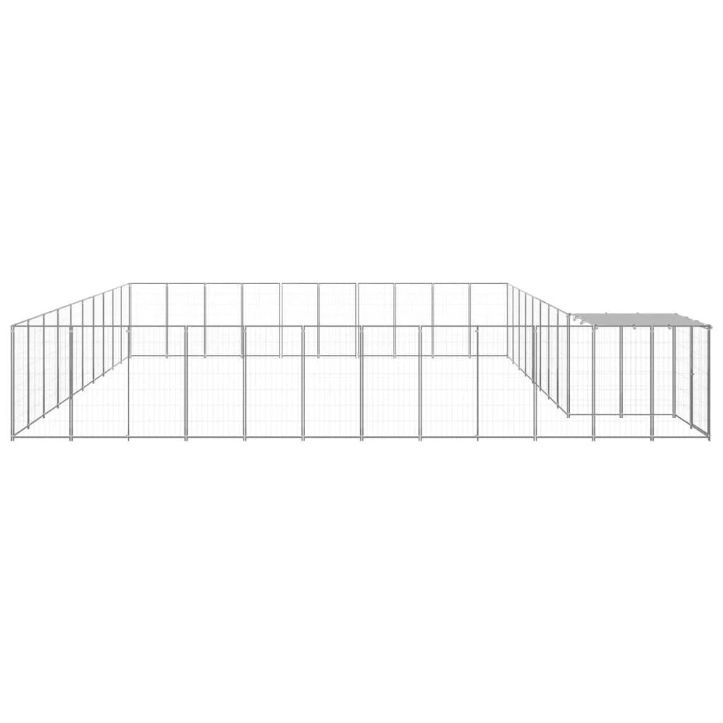 Gabbia per cani da esterno recinto per animali colore argento 31,46 m² in acciaio codice 02_0000268
