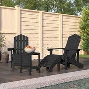 Sedie Giardino Poggiapiedi e Tavolo Adirondack HDPE Antracite cod mxl 6763
