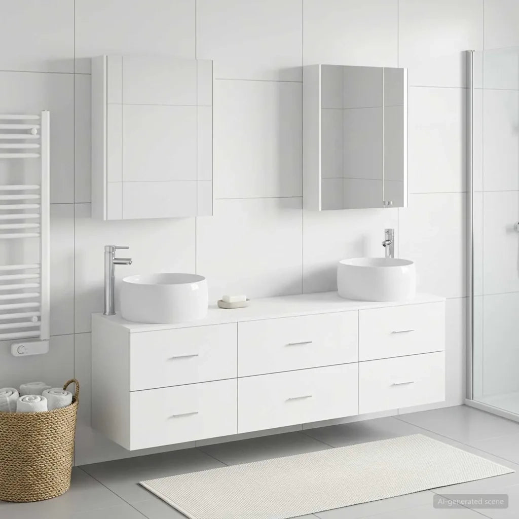 Set di mobili per il bagno 5 pcs Bianco 3407007