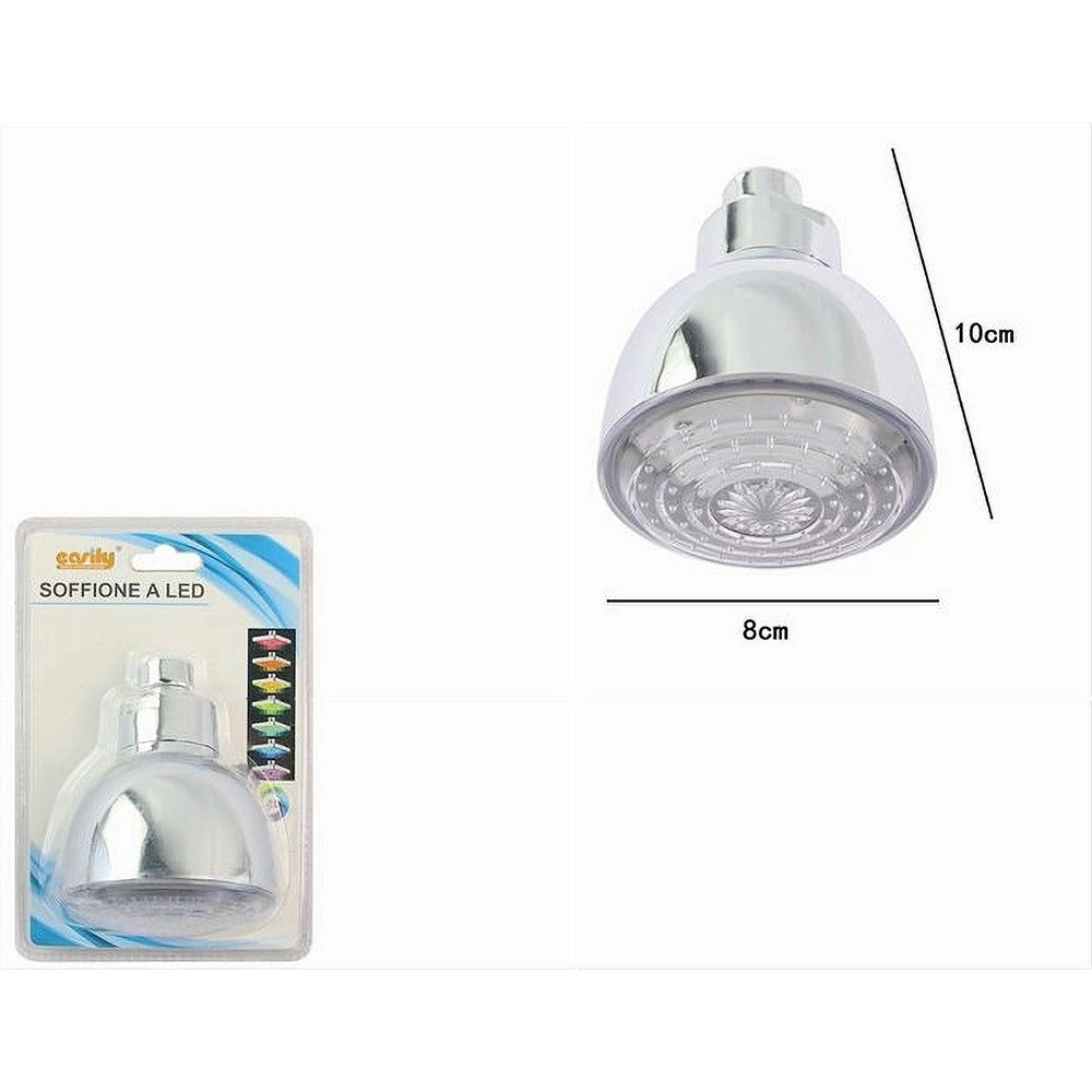 Trade Shop - Soffione Doccia Led Rotondo ø8cm Cromoterapia Doccia Emozionale Multicolor 79900 -