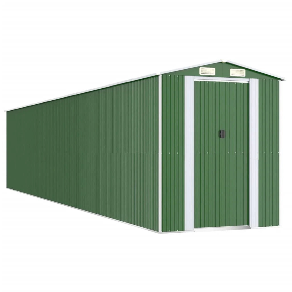 Casetta da giardino cabina ripostiglio casetta da esterno robusta casetta per attrezzi 192 x 1021 x 223 cm acciaio zincato verde 02_0022358