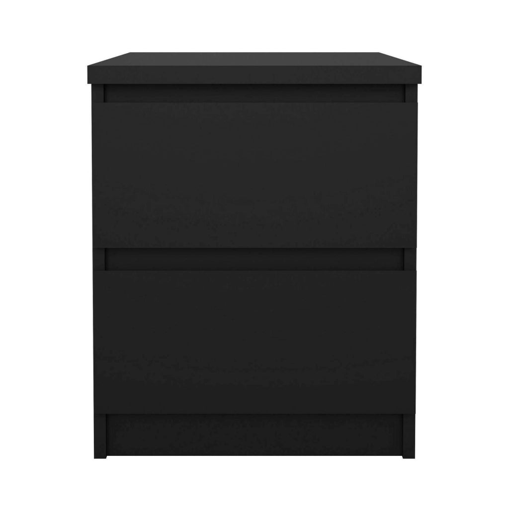 Comodino Azar, Comò basso, Tavolino da notte, Mensola da letto, 50x40 h50 cm, Nero