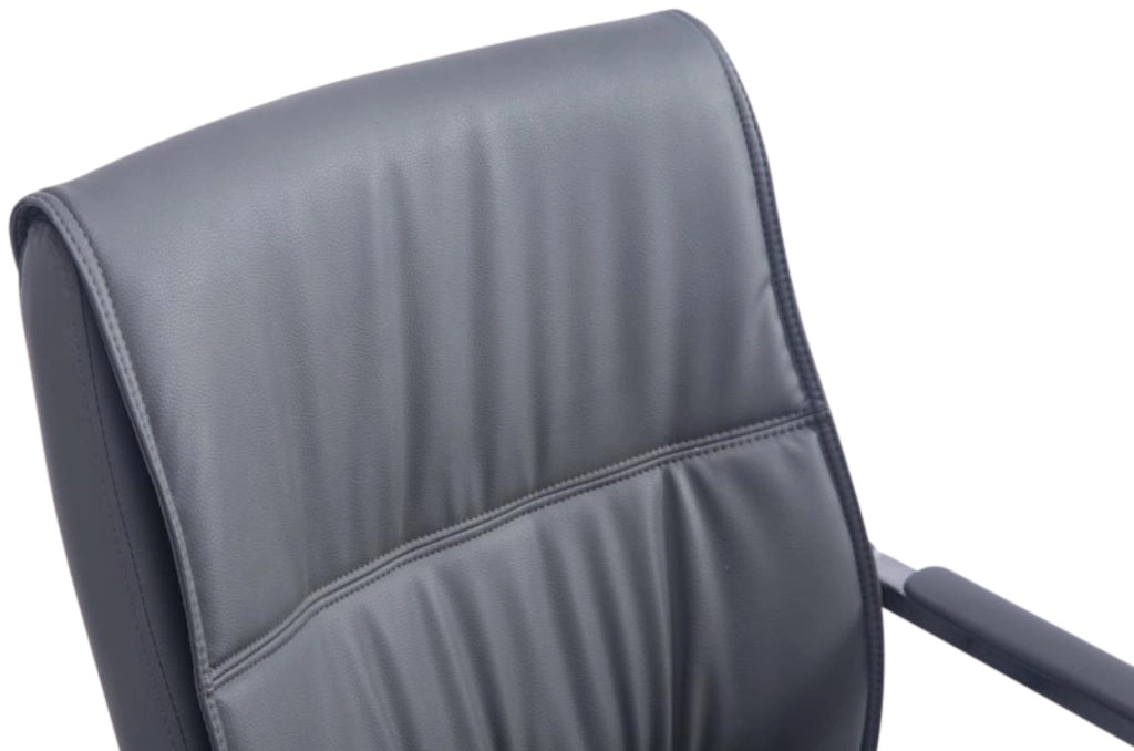 Set di 2 sedie a sbalzo XXL Anubis in similpelle grigio