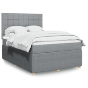 Giroletto a Molle con Materasso Grigio Chiaro 140x190cm Tessuto