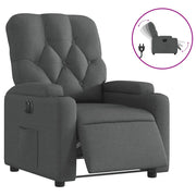 Poltrona | Sedia Relax Elettrica Reclinabile Grigio Scuro in Tessuto