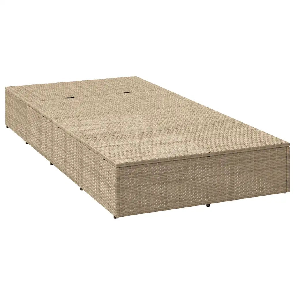 Lettino Prendisole con Cuscino Galleggiante Beige in Polyrattan 4104206