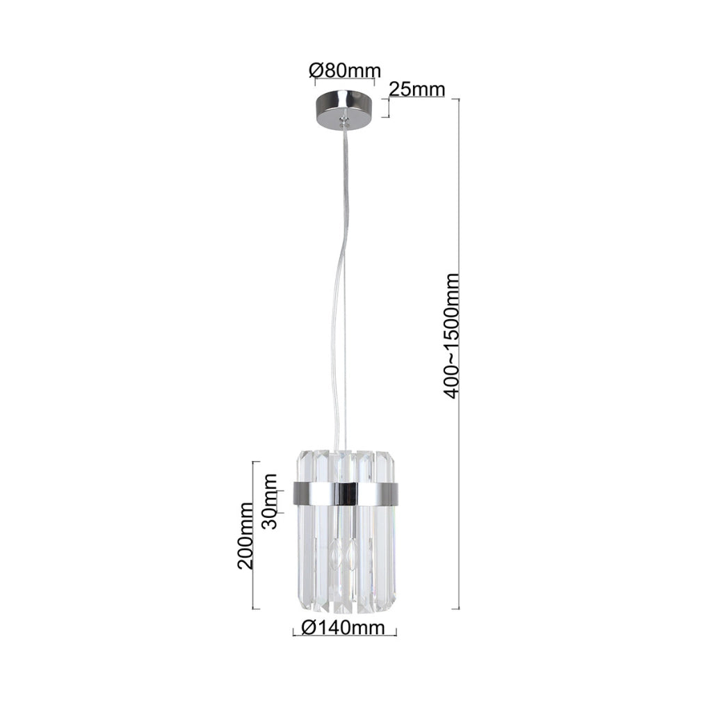 Lampada a sospensione Vetro cromata vetro E14 10W Light Prestige