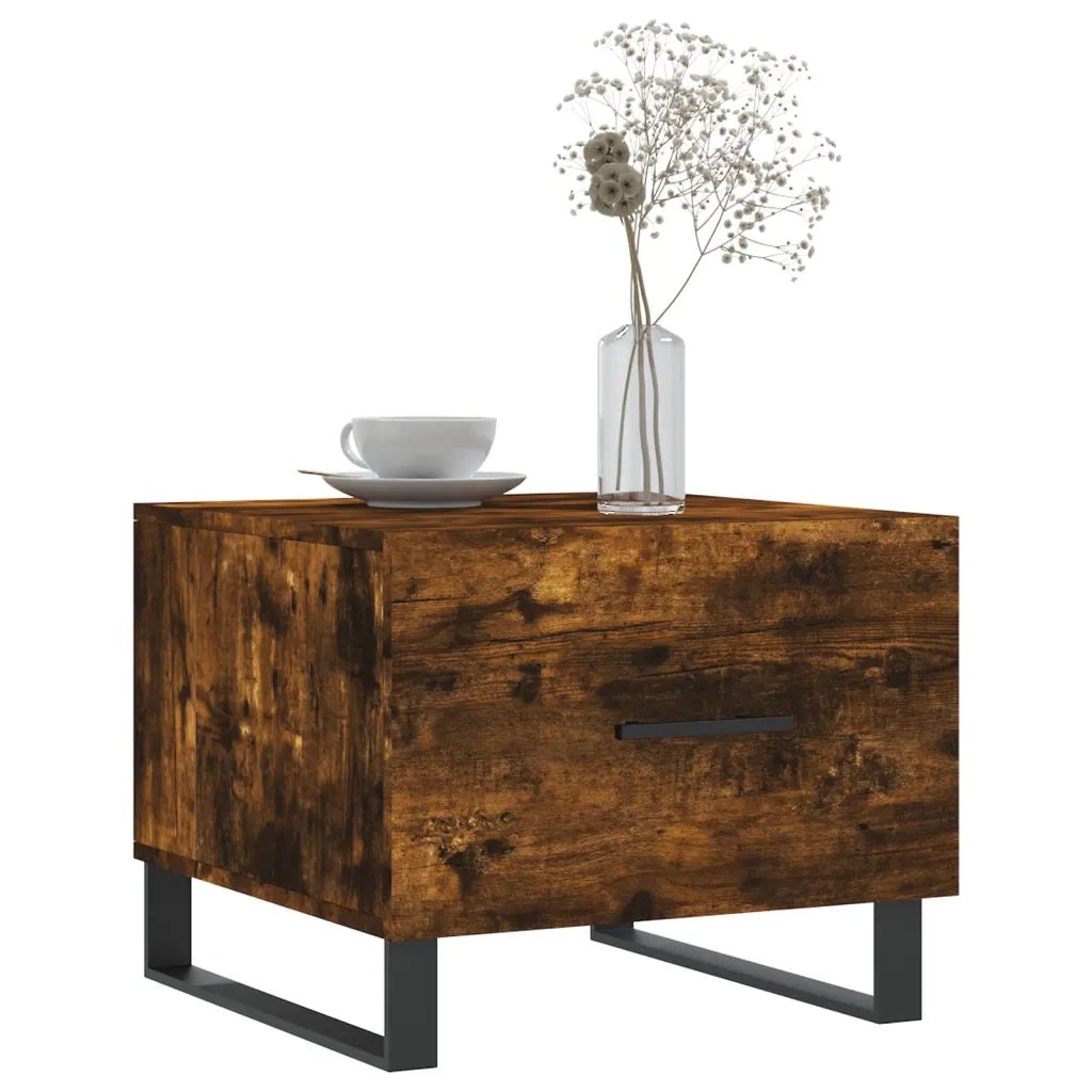 Tavolini Salotto 2 pz Rovere Fumo 50x50x40cm Legno Multistrato