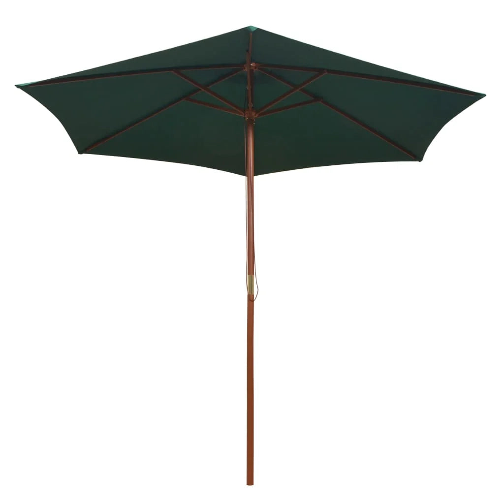 Ombrellone mobile da giardino con palo in legno 270 x 270 cm verde 02_0008141