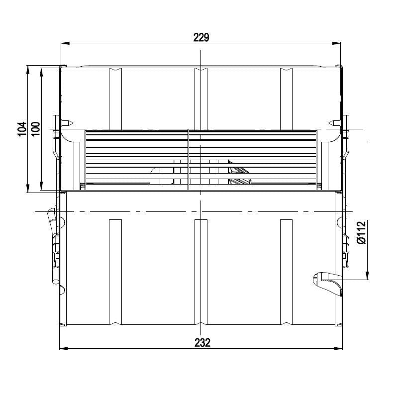 Motore Ventilatore centrifugo EBM PAPST D4E133 DT46 L4 Stufa a Pellet 203mm Bocchetta: 229x100-73W