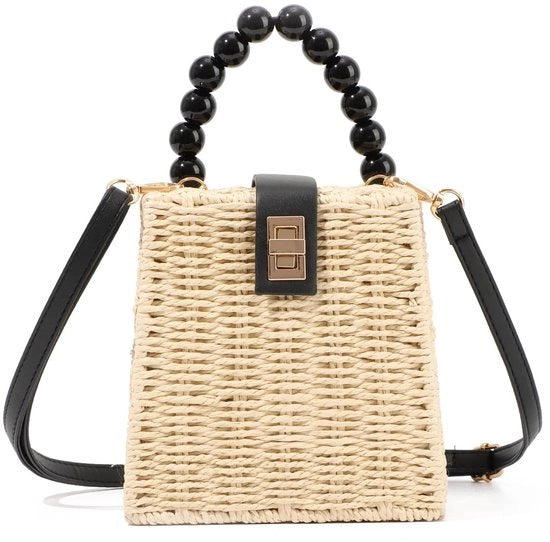 Borsa a Spalla per Donna in Lana a Maglia, Estate, Bordo