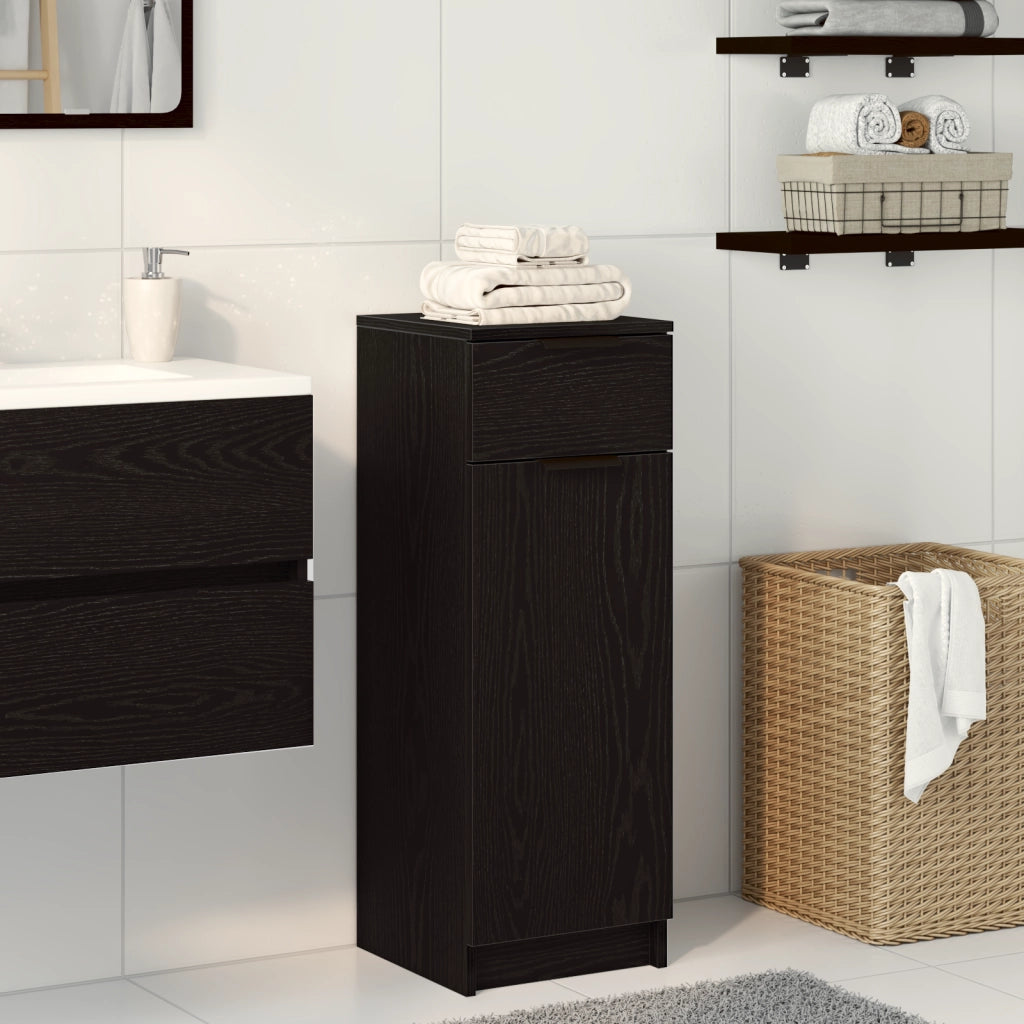 Mobile da bagno Rovere nero 32x34x90 cm in legno ingegnerizzato