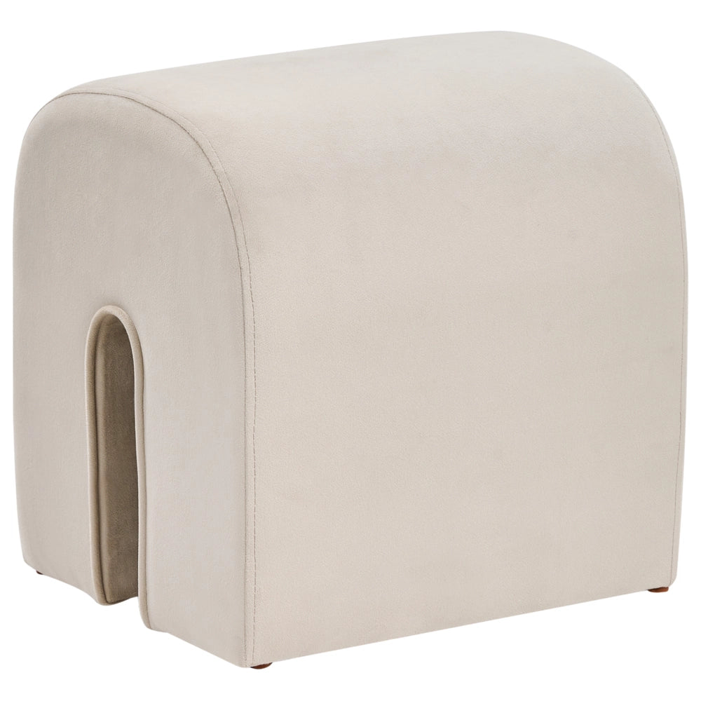 pouf rivestimento velluto beige pouf forma u design moderno accessori soggiorno