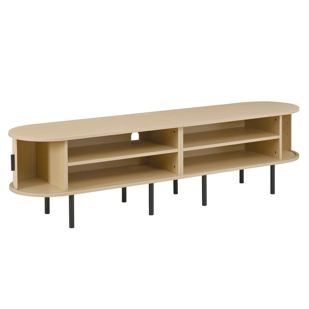 Mobile TV con Ante Scorrevoli e Ripiani ¨C Xylo ¨C MDF, Gambe in Metallo, Design Moderno