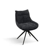 PAZZO DESIGN Sedia Biagio Nero set da 2 sedie con rivestimento in tessuto e gambe in metallo