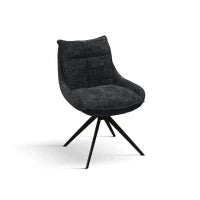 PAZZO DESIGN Sedia Biagio Nero set da 2 sedie con rivestimento in tessuto e gambe in metallo