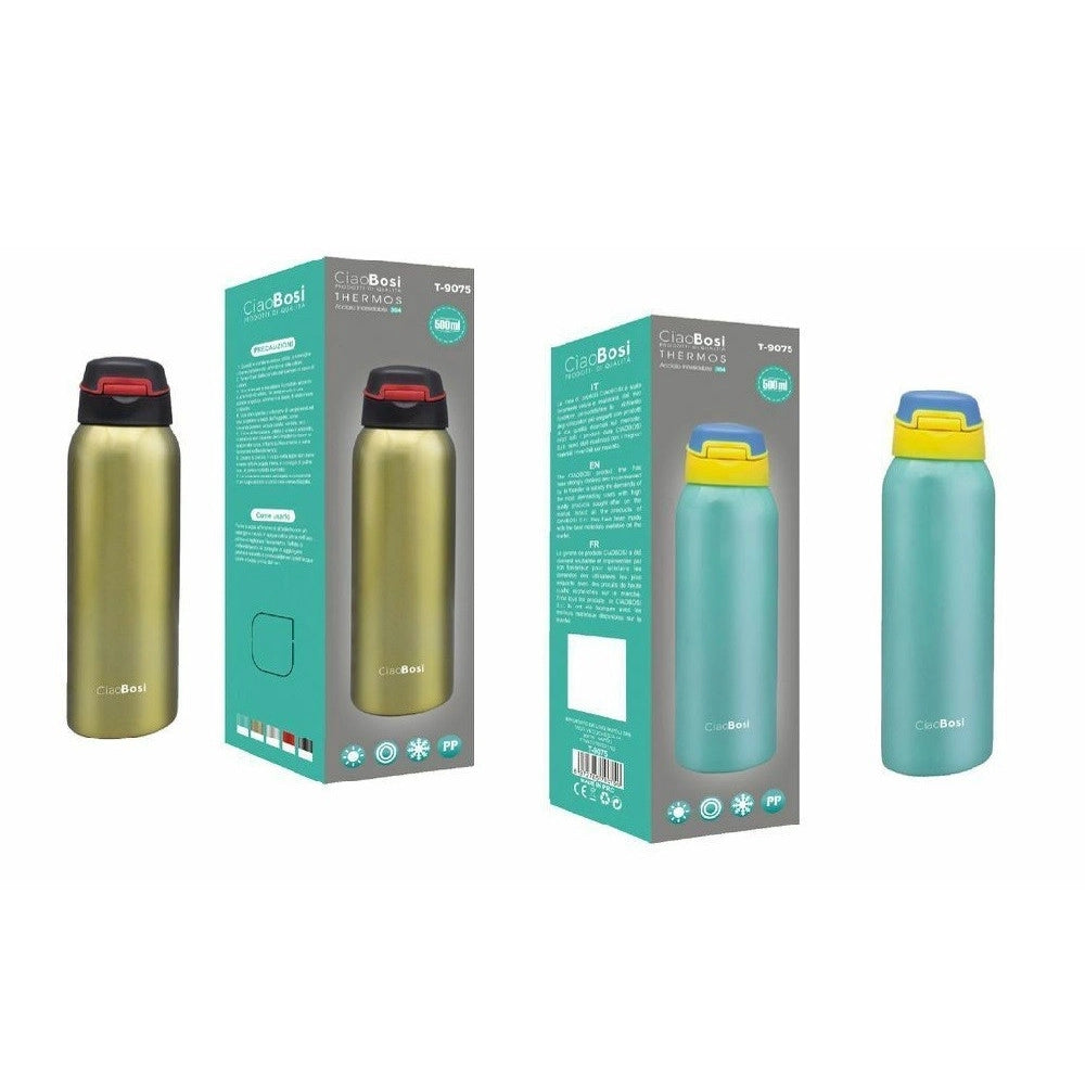 Trade Shop - Thermos Bottiglia Acciaio Termos 500ml Borraccia Termica Porta Vivande Tx-9075 -