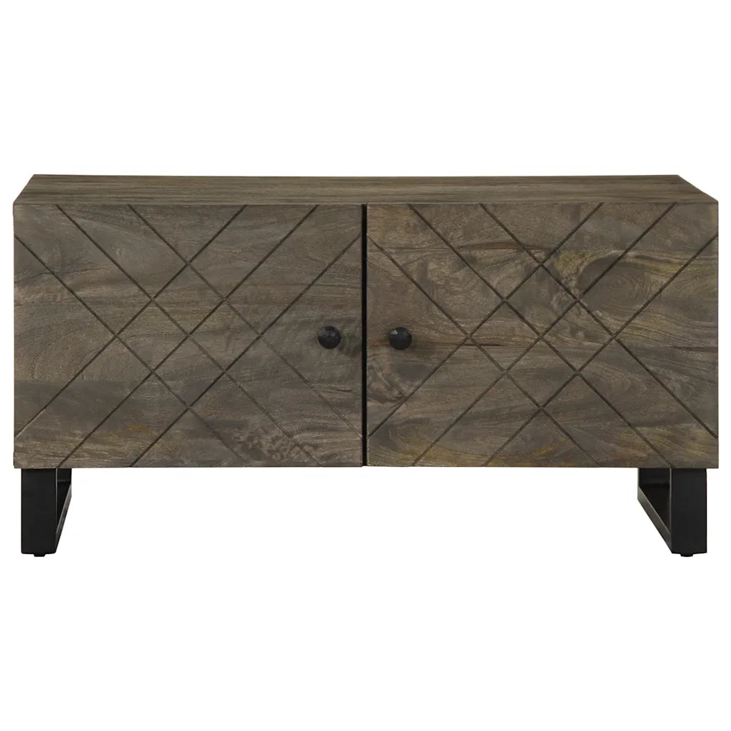 Tavolino da salotto | Tavolino da caff¨¨ | Tavolino da Soggiorno Nero 80x50x40 cm in Legno Massello di Mango