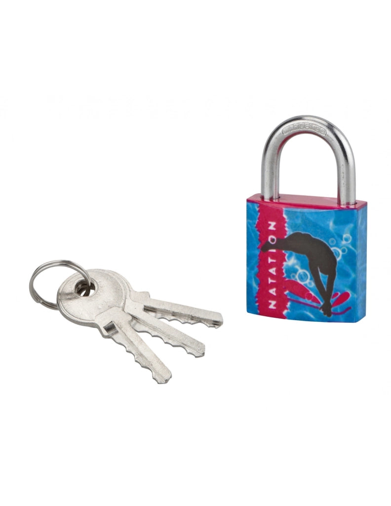 Lucchetto da nuoto Line Sport, acciaio, interno, arco in acciaio, 30 mm, 3 chiavi – THIRARD