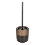 Portascopino WC nero opaco e bronzo in ceramica Teos
