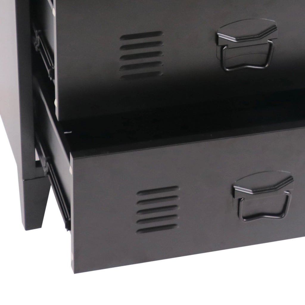 Cassettiera Hämeenlinna in Acciaio 72 x 60 x 40 cm Nero [en.casa]