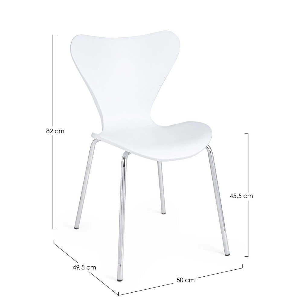 Set di 4 Sedie Impilabili con Seduta in Plastica e Gambe Cromate - LINDSAY