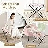 Poltrona Relax con Poggiapiedi, Poltrona da Lettura con Cuscino per Testa, Poltrona Moderna con Schienale e Seduta Imbottiti, Braccioli e Tasca di Stoccaggio, Portata 150 kg (Cashmere Rosa)