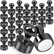 FPMYB 30 pezzi forti magneti neri 12 x 16 mm, magneti neodymium mini per lavagne, frigoriferi, lavagne, kegelmagneti, lavagne bianche, uffici