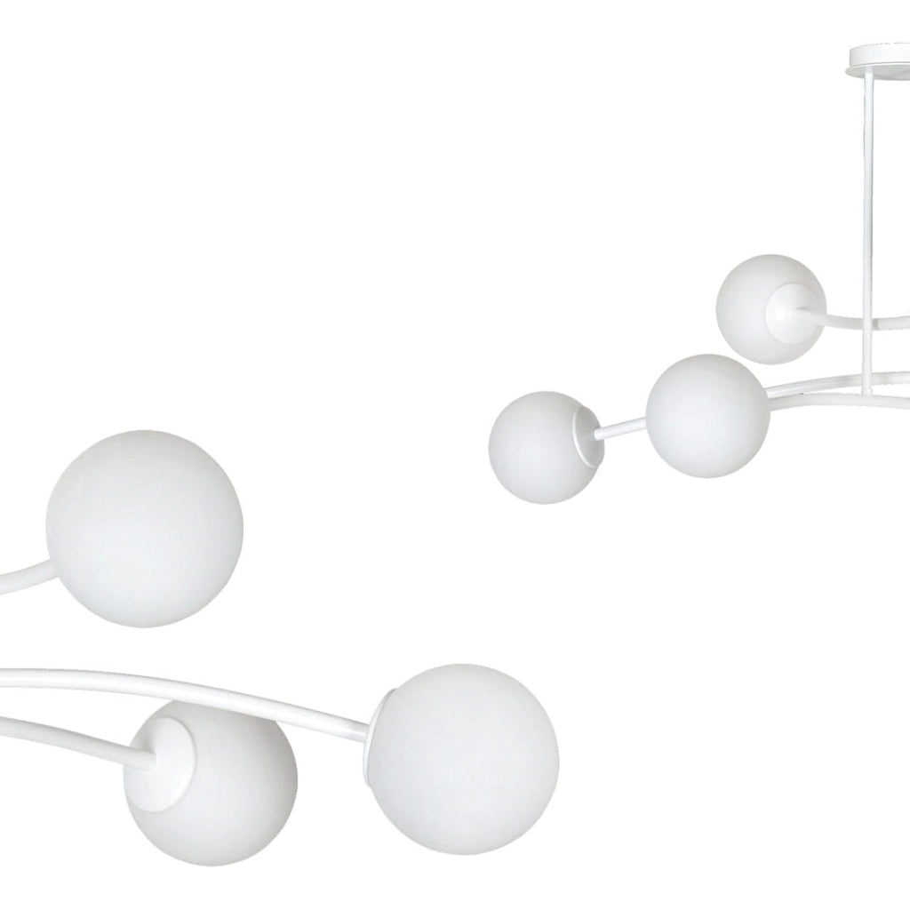 Lampadario Emibig Halldor 6xE14 bianco vetro 108cm