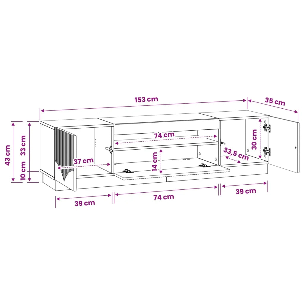 Mobile TV LED Legno antico Legno ingegnerizzato 897353