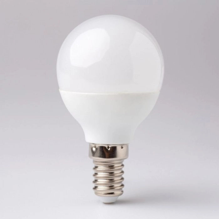 Lampadina LED sferica opale E14 5W 450lm 6500K Ecolight