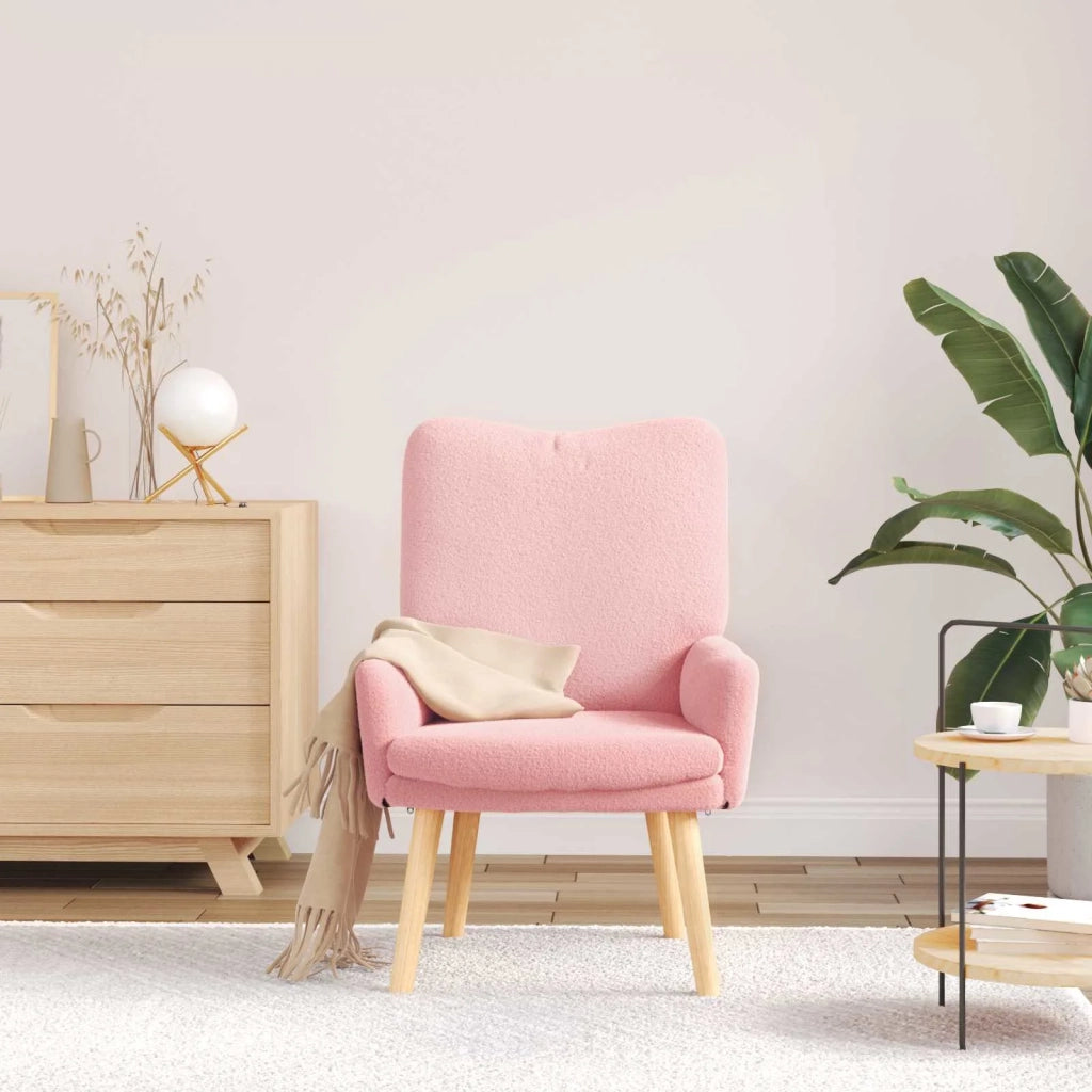 Divano Sedia-Poltrona Rosa 63 x 67 x 94 cm Tessuto di Pecora e Plywood