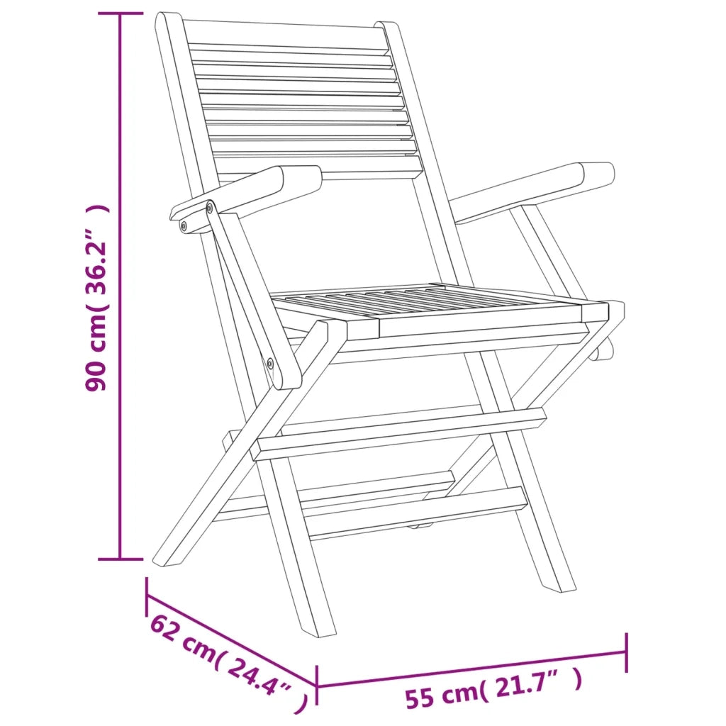 Set da Pranzo per Giardino 5 pz in Legno Massello di Teak 3155013