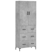 Credenza | Madia | Buffet da pranzo | Armadio da pranzo Grigio Cemento 69,5x34x180 cm in Legno Multistrato