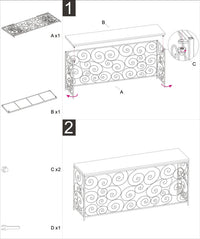 Consol Spiral 140x36x82 cm in Ferro e Marmo Oro e Bianco