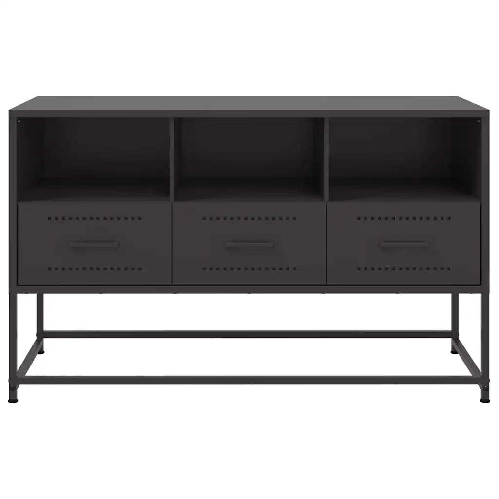 Mobile TV Nero 100,5x39x60,5 cm in Acciaio