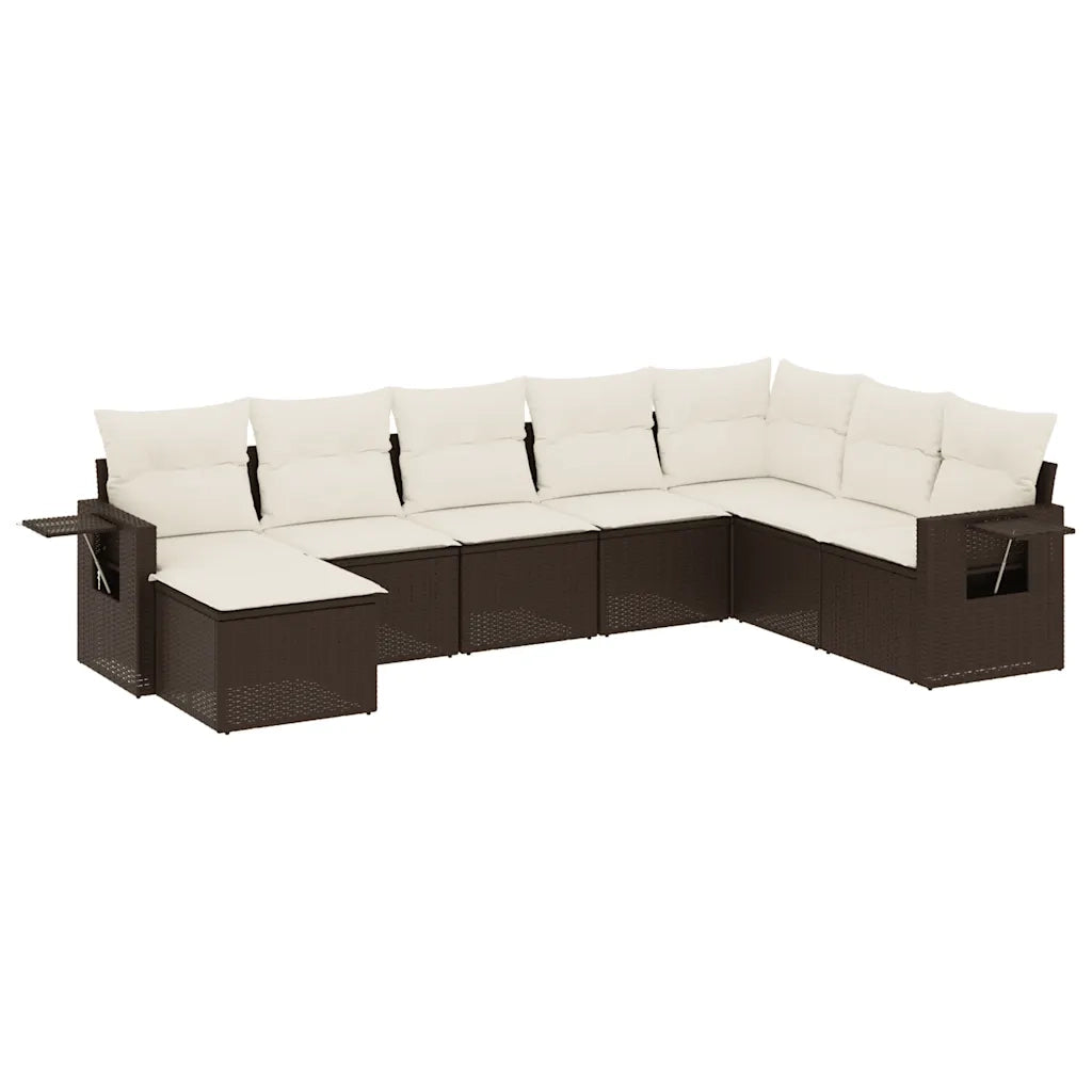 Set Divani da Giardino 8 pz con Cuscini Marrone in Polyrattancod mxl 115550