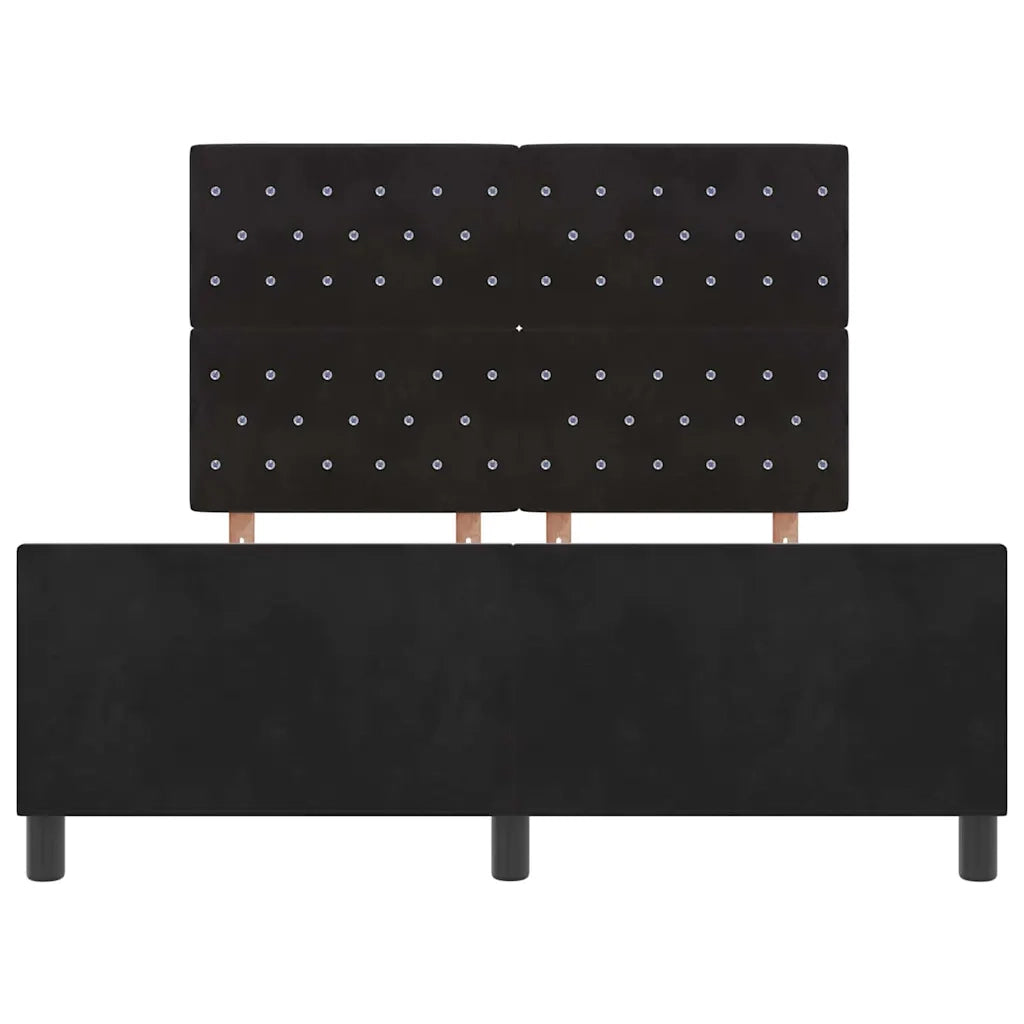 Letto a molle con testiera Nero 140 x 190 cm Velluto 3344875