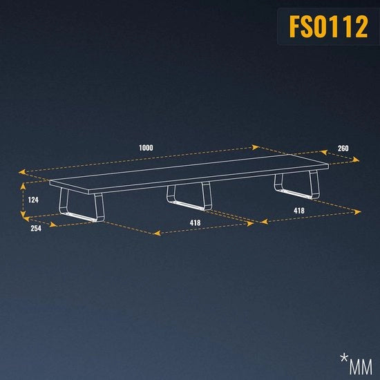 Monitor e Laptop Standa per Ufficio - Adatto per 2 Monitor, 100 x 26 x 12 cm