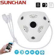 Trade Shop - Telecamera Wifi Panoramica Ip Grandangolo 360° Vrcam Fisheye 4 Telecamere In 1 -