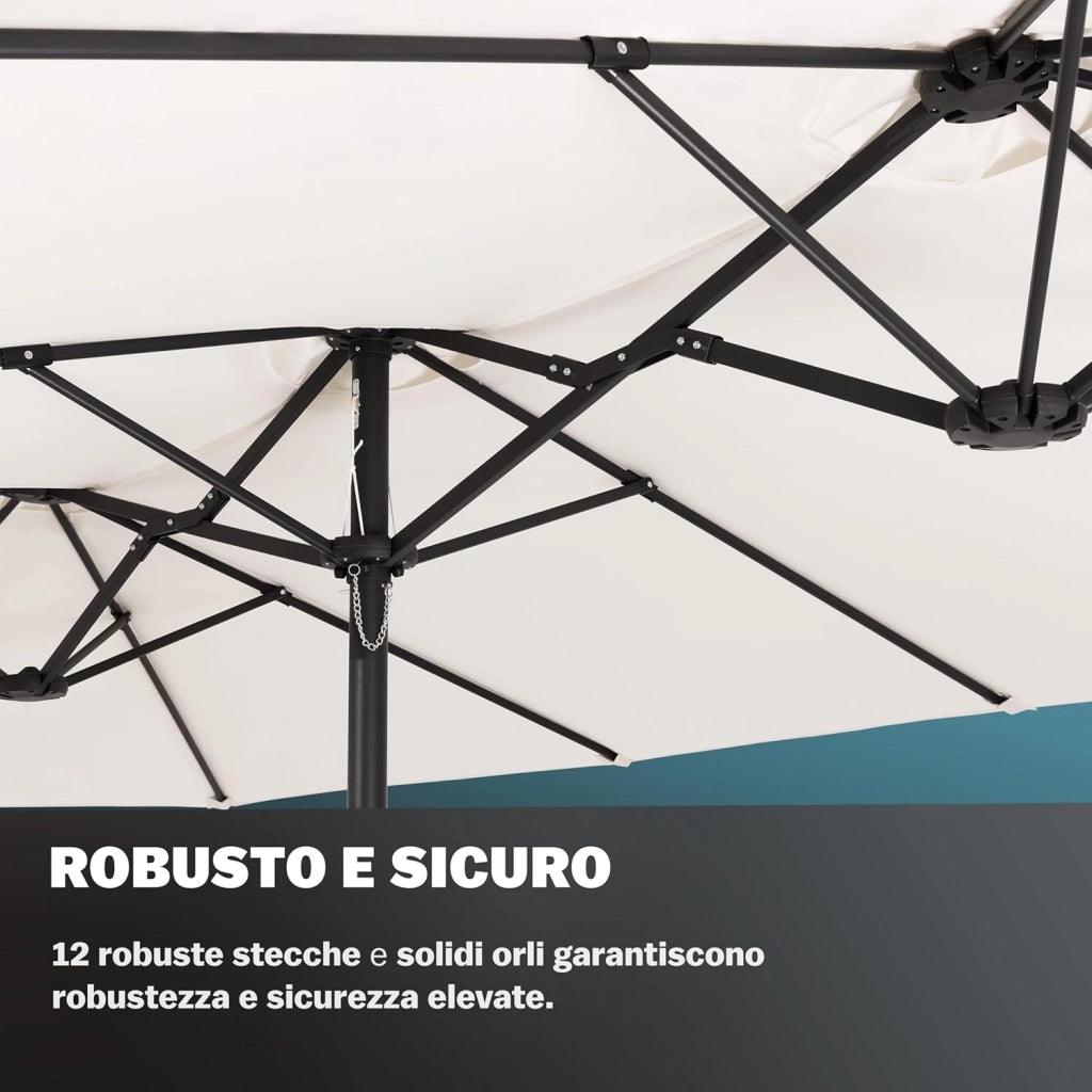 ® Ombrellone UV 80+ XXL 460x270 cm Idrorepellente con Manovella inlc. Custodia Parasole Giardino Terrazza