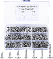 Set di viti autoalimentanti 250 pezzi viti in legno in acciaio inox - M3/M4/M5 - Per fai da te e bricolage.