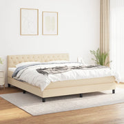 Giroletto a Molle con Materasso Crema 160x200 cm in Tessuto 3140310