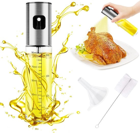 Olio spruzzatore multifunzionale, 100 ml, aiuto in cucina, flacone olio spruzzatore, olio spruzzatore per cucina/fritto ad aria/grill/BBQ/saladiera