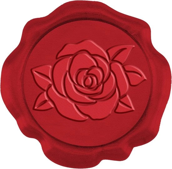 50 pezzi di sigillini adesivi in cera - Sigillini adesivi in cera a forma di fiore - Rode sigillini adesivi autoadesivi per buste - 30mm - Carte di invito di nozze - Confezionamento di regali - Scrapbooking