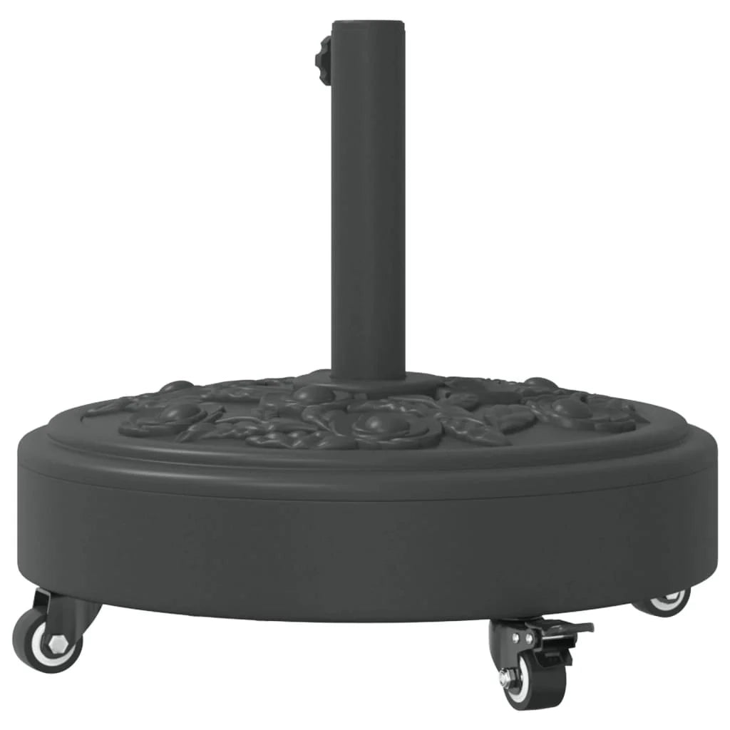 Base per ombrellone rotonda con ruote bloccabili 45 x 41 cm stabile elegante per uso esterno PE nero 02_0056644
