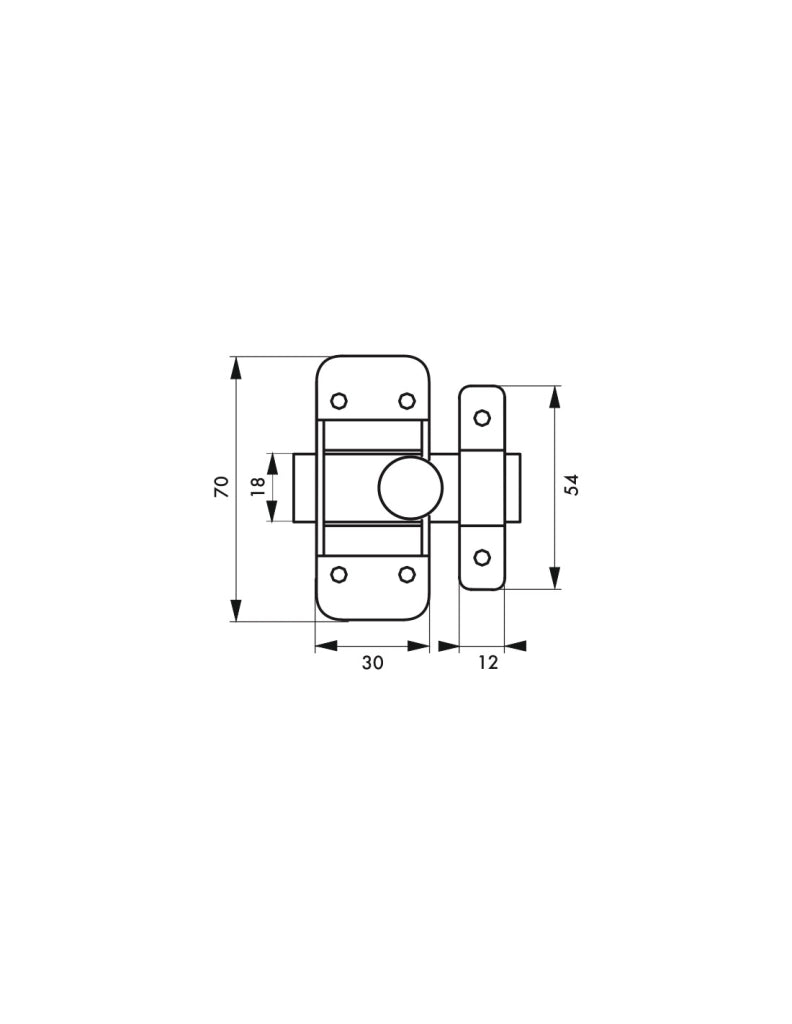 Chiusura a chiavistello per porta, acciaio, Ø 6 mm, zincato – THIRARD