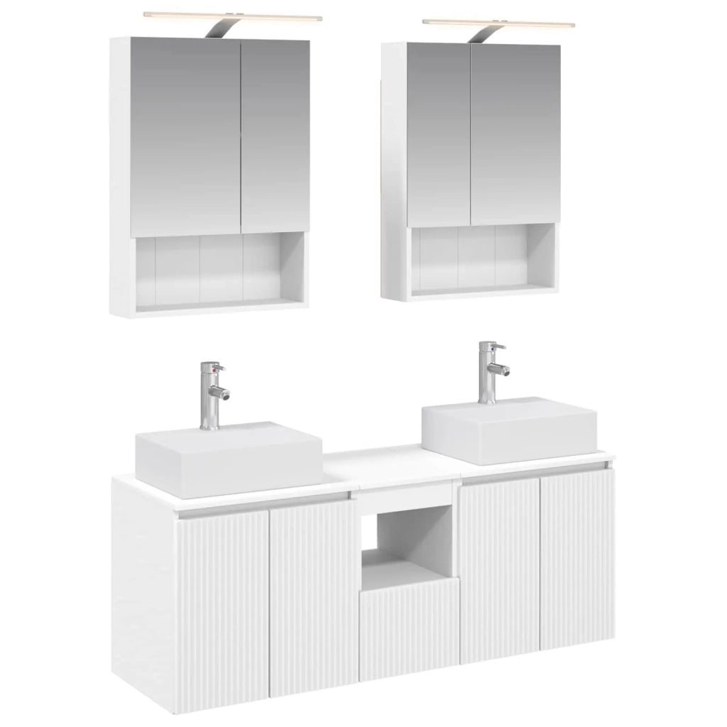 Set di Armadi da Bagno 5 pcs Bianco Legno ingegnerizzato 3406399