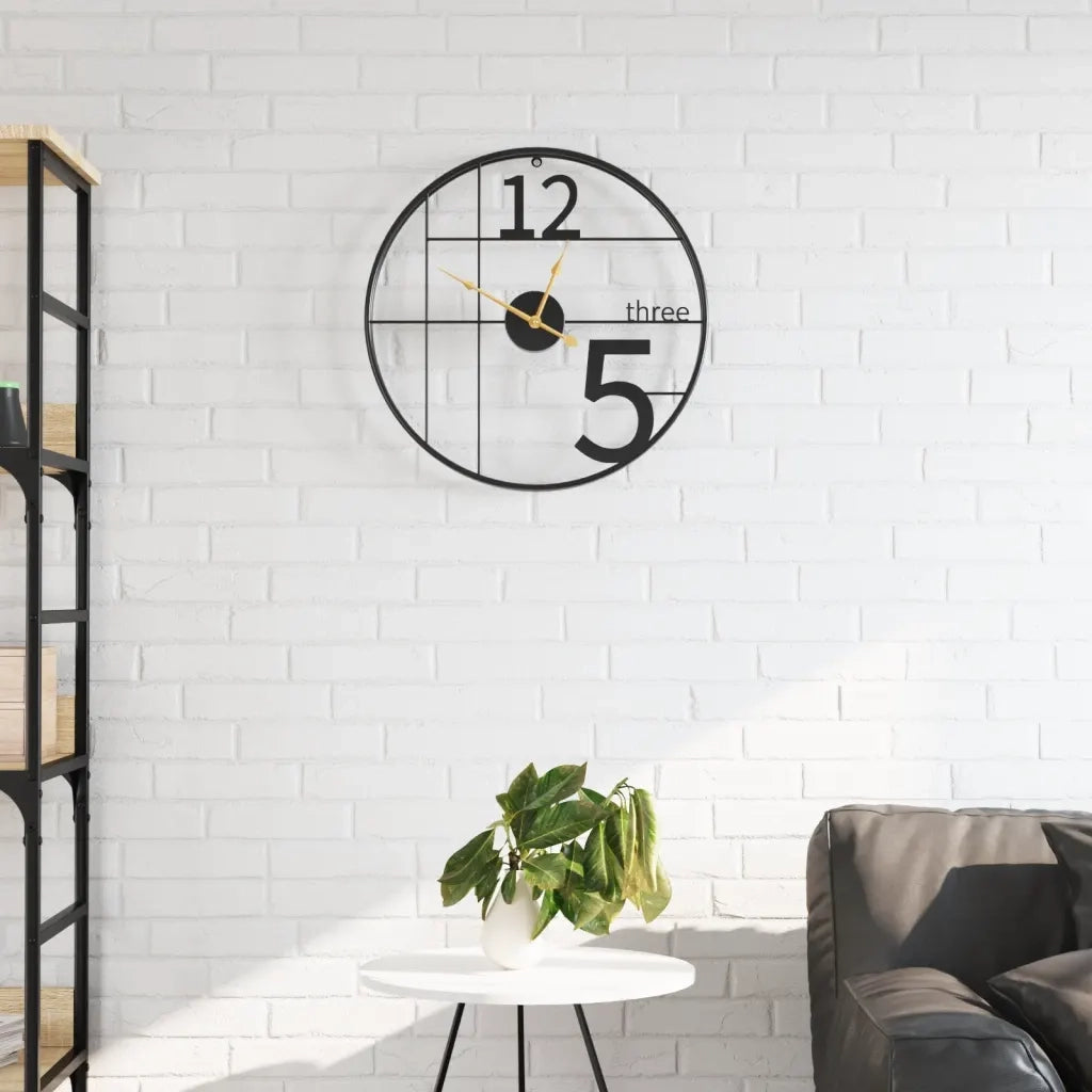 vidaXL Orologio da Parete Nero Ø50 cm in Ferro